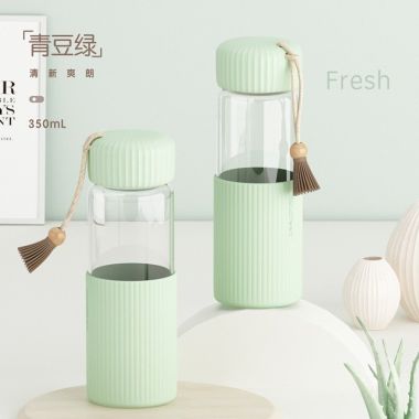 BÌNH THỦY TINH BỌC SILICONE DUNG TÍCH 350ML