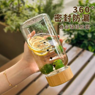 BÌNH NƯỚC THỦY TINH NẮP GỖ - BÌNH NƯỚC THỦY TINH IN LOGO THEO YÊU CẦU