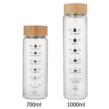 BÌNH NƯỚC THỦY TINH NẮP GỖ - BÌNH NƯỚC THỦY TINH IN LOGO THEO YÊU CẦU