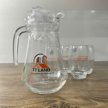 BỘ BÌNH VÀ LY THỦY TINH IN LOGO - QUÀ TẶNG DOANH NGHIỆP SANG TRỌNG