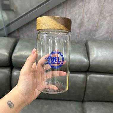 BÌNH THỦY TINH NẮP GỖ IN LOGO - QUÀ TẶNG DOANH NGHIỆP SANG TRỌNG