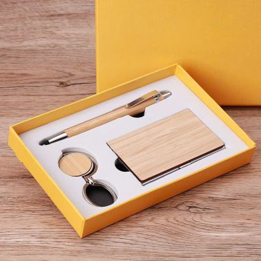 BỘ GIFT SET TRE CAO CẤP - BÚT, MÓC KHÓA, HỘP NAMECARD