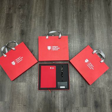 BỘ QUÀ TẶNG DOANH NGHIỆP IN LOGO - SỔ TAY, BÚT KÝ, HỘP NAMECARD