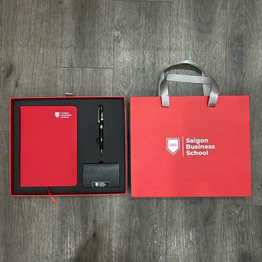BỘ QUÀ TẶNG DOANH NGHIỆP IN LOGO - SỔ TAY, BÚT KÝ, HỘP NAMECARD