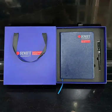 BỘ SỔ TAY BÌA DA KÈM BÚT KIM LOẠI CAO CẤP IN LOGO - QUÀ TẶNG DOANH NGHIỆP SANG TRỌNG