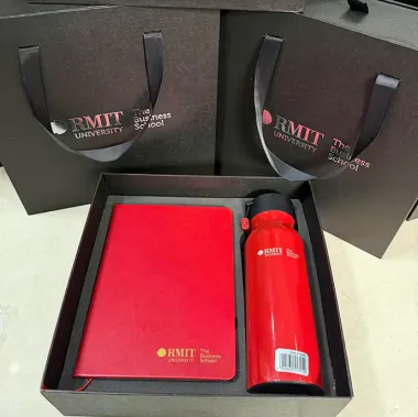BỘ QUÀ TẶNG RMIT CAO CẤP - SỔ TAY VÀ BÌNH GIỮ NHIỆT IN