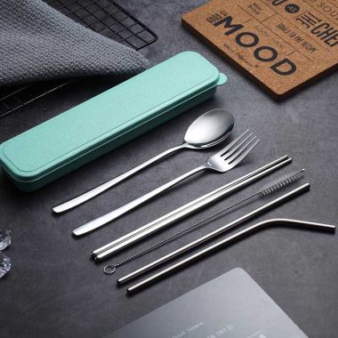 BỘ MUỖNG ĐŨA NĨA ỐNG HÚT HỘP ĐỰNG LÚA MẠCH