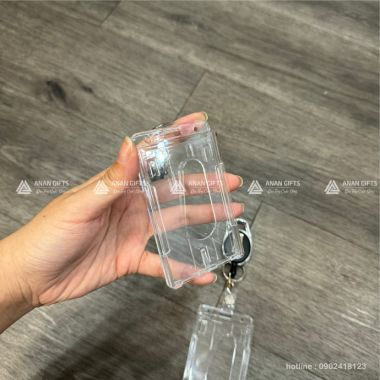 THẺ BẢNG TÊN CHẤT LƯỢNG CAO TRONG SUỐT NHỰA ACRYLIC KÈM YOYO DÂY ĐEO THẺ