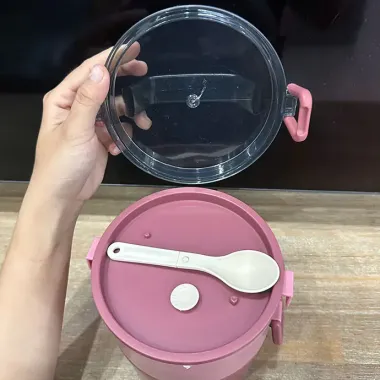HỘP CƠM 2 TẦNG RUỘT INOX IN LOGO THEO YÊU CẦU - QUÀ TẶNG DOANH NGHIỆP THIẾT THỰC