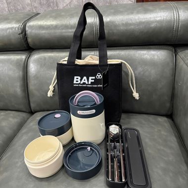 BỘ QUÀ TẶNG HỘP CƠM VÀ TÚI ĐỰNG IN LOGO DOANH NGHIỆP