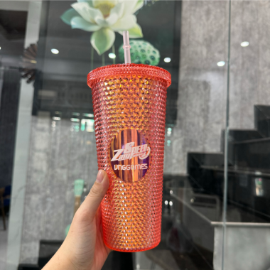 LY NHỰA GAI DUNG TÍCH 710ML - LY NHỰA KIM CƯƠNG IN LOGO THEO YÊU CẦU