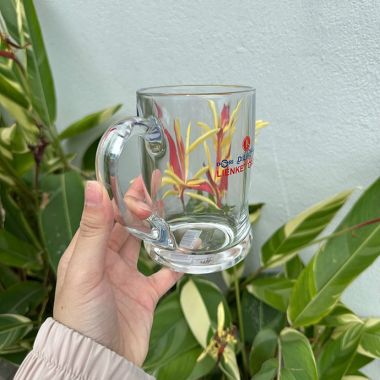 BỘ LY THỦY TINH CÓ TAY CẦM IN LOGO