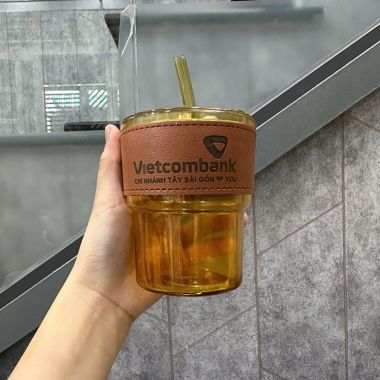 LY THỦY TINH BỌC DA - IN LOGO THEO YÊU CẦU