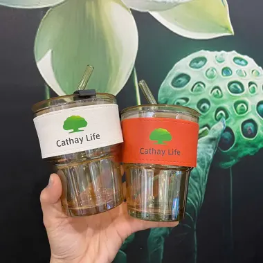 LY THỦY TINH BỌC DA IN LOGO - QUÀ TẶNG DOANH NGHIỆP THÂN THIỆN MÔI TRƯỜNG