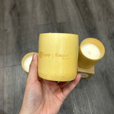 NẾN THƠM HŨ TRE IN LOGO - QUÀ TẶNG DOANH NGHIỆP THÂN THIỆN MÔI TRƯỜNG
