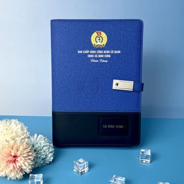 SỔ TA ĐA NĂNG IN LOGO - TÍCH HỢP SẠC KHÔNG DÂY VÀ USB