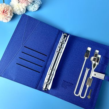 SỔ TA ĐA NĂNG IN LOGO - TÍCH HỢP SẠC KHÔNG DÂY VÀ USB