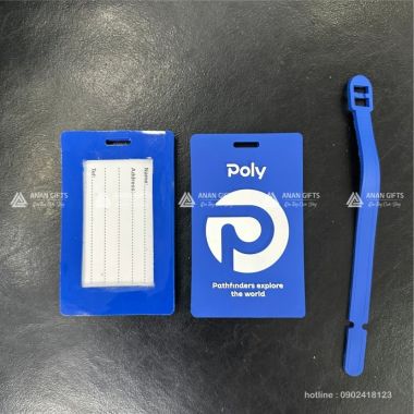 THẺ ĐEO HÀNH LÝ BẰNG CAO SU LOGO POLY