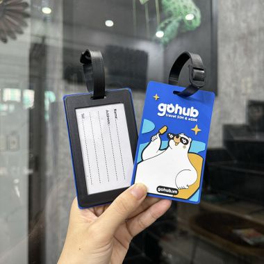 THẺ TREO HÀNH LÝ - THẺ BẢNG TÊN CAO SU IN LOGO GOHUB
