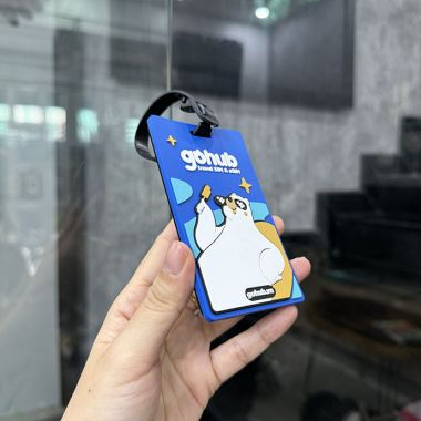 THẺ TREO HÀNH LÝ - THẺ BẢNG TÊN CAO SU IN LOGO GOHUB