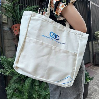 TÚI VẢI CANVAS IN LOGO - TÚI VẢI CANVAS CÓ HAI NGĂN PHỤ