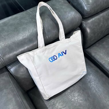 TÚI VẢI CANVAS IN LOGO - TÚI VẢI CANVAS CÓ HAI NGĂN PHỤ