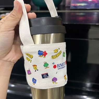 QUAI XÁCH BÌNH NƯỚC CANVAS IN LOGO - QUÀ TẶNG ĐỘC ĐÁO