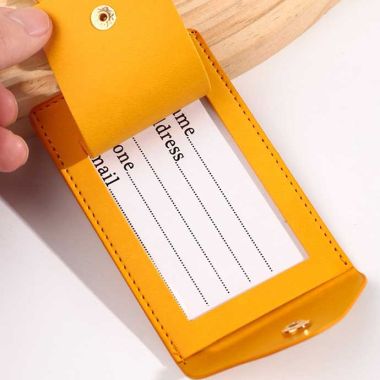 THẺ TREO HÀNH LÝ CÓ NÚT BẤM - THẺ TREO BALO DA PU