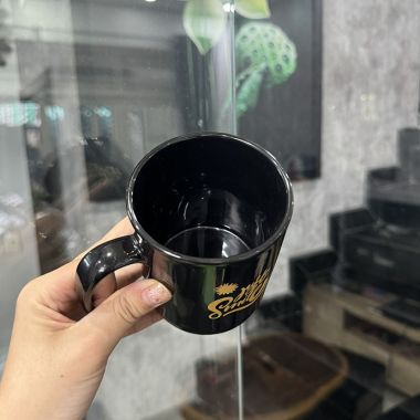 CA SỨ TRỤ BÁT TRÀNG MÀU ĐEN IN LOGO GIÁ RẺ