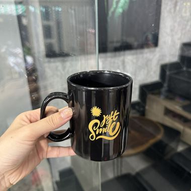 CA SỨ TRỤ BÁT TRÀNG MÀU ĐEN IN LOGO GIÁ RẺ