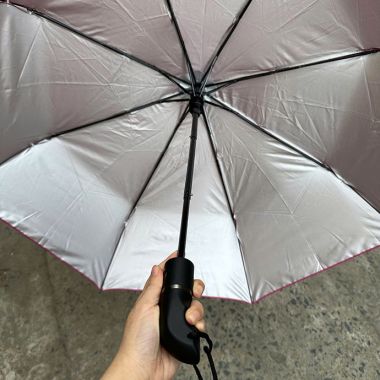 DÙ GẤP 3 TỰ ĐỘNG 1 CHIỀU MÀU HỒNG IN LOGO THEO YÊU CẦU