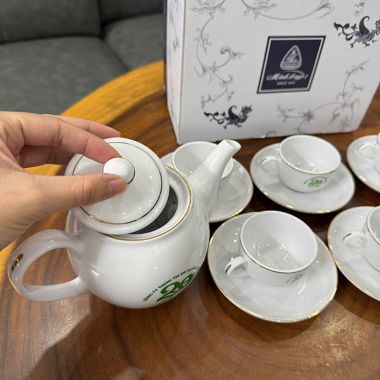 BỘ TRÀ 0.5L CAMELLIA CHỈ VÀNG MINH LONG – IN LOGO DOANH NGHIỆP CAO CẤP