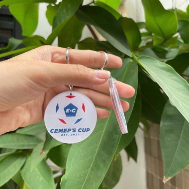 MÓC KHÓA MICA TRÒN ĐƯỜNG KÍNH 4.5CM IN LOGO THEO YÊU CẦU