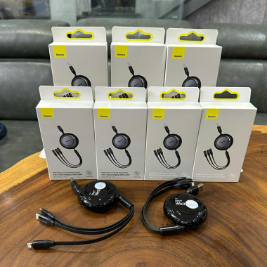 CAP SẠC DÂY RÚT Baseus Bright Mirror 2 Series Retractable 3-in-1 Fast Charging Data Cable - IN LOGO THEO YÊU CẦU