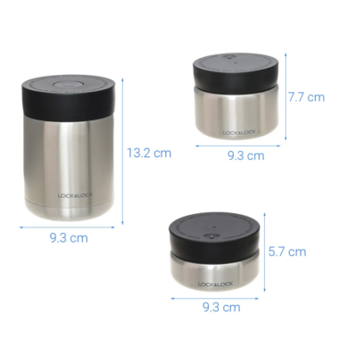 Bộ Hộp Cơm Giữ Nhiệt Lock&Lock LHC8031SLV – In & Khắc Logo Theo Yêu Cầu