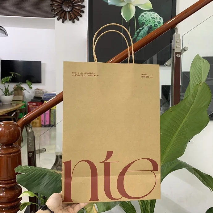 TÚI GIẤY KRAFT VÀNG IN LOGO AMANTE GIÁ RẺ