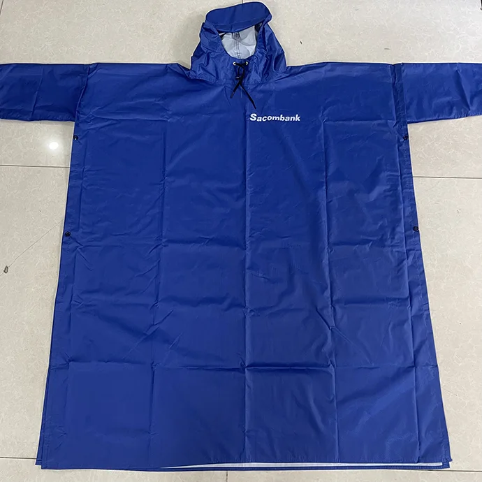 ÁO MƯA VẢI DÙ IN LOGO SACOMBANK - ÁO MƯA VẢI DÙ MÀU XANH