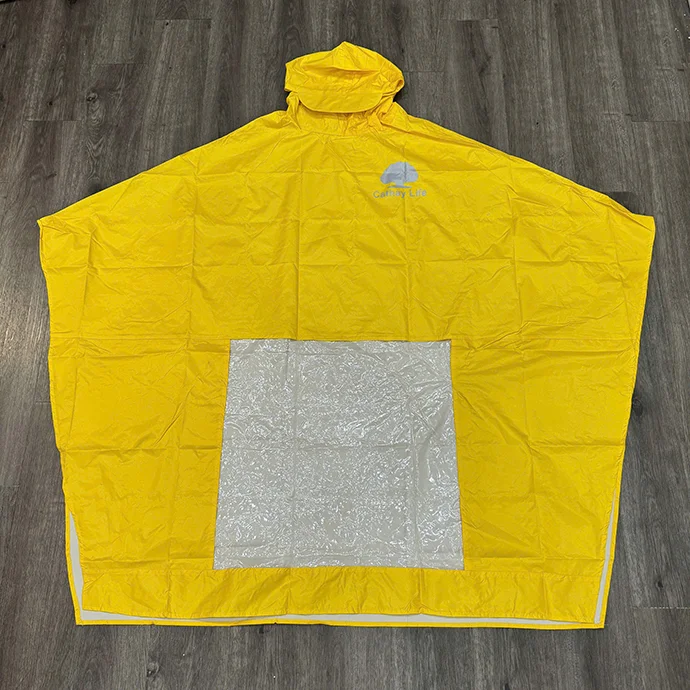 ÁO MƯA CÁNH DƠI PHỐI NHỰA TRONG SUỐT IN LOGO QUẢNG CÁO