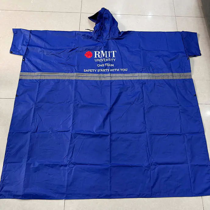 ÁO MƯA VẢI DÙ IN LOGO RMIT - ÁO MƯA QUẢNG CÁO CHO DOANH