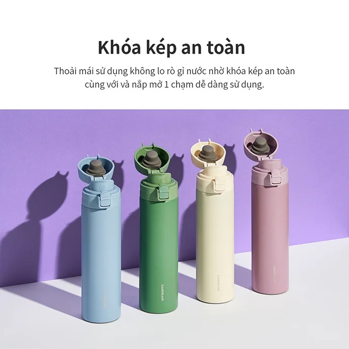 BÌNH GIỮ NHIỆT LOCK&LOCK LHC3270 SLIM FIT ONETOUCH 400ML