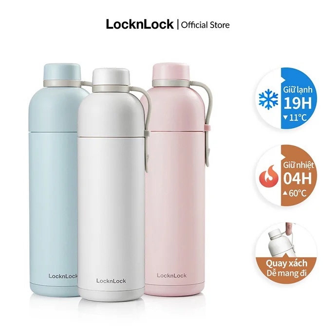 BÌNH GIỮ NHIỆT LOCK&LOCK LHC4267PIK BELT BOTTLE 490ML
