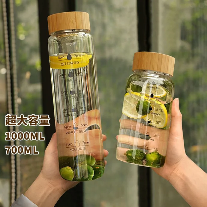 BÌNH NƯỚC THỦY TINH NẮP GỖ - BÌNH NƯỚC THỦY TINH IN LOGO THEO YÊU CẦU