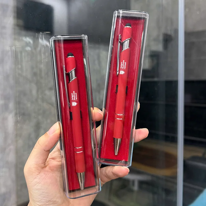 BÚT KIM LOẠI ĐẦU CẢM ỨNG IN LOGO KÈM HỘP ĐỰNG