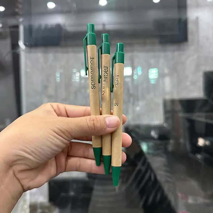 BÚT GIẤY KRAFT IN LOGO - QUÀ TẶNG DOANH NGHIỆP THÂN THIỆN MÔI TRƯỜNG