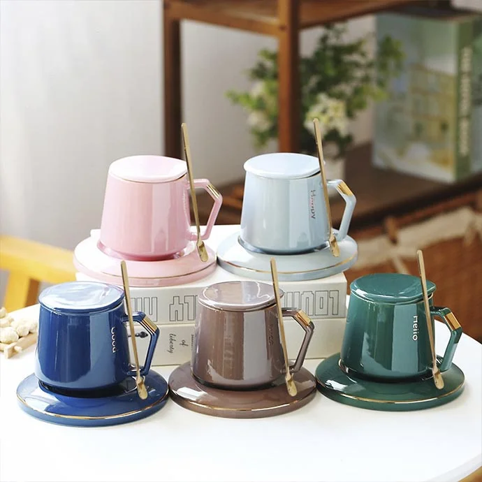 LY SỨ VIỀN VÀNG CAO CẤP CÓ DĨA LÓT - BỘ LY SỨ QUÀ TẶNG SANG TRỌNG