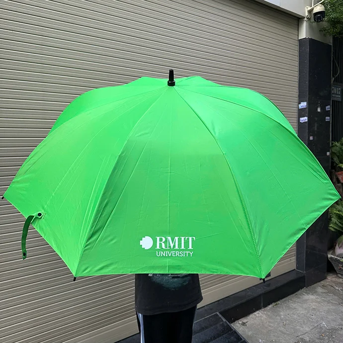 DÙ CÁN DÀI MÀU XANH LÁ IN LOGO