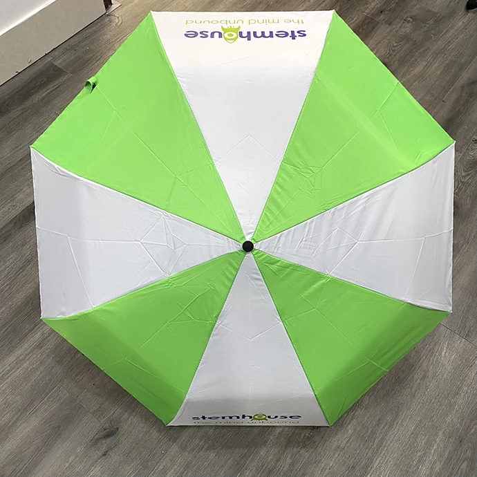 DÙ HAI MÀU IN LOGO STEMHOUSE - DÙ GIÁ RẺ IN LOGO THEO YÊU CẦU