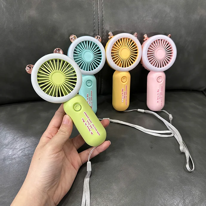 QUẠT MINI CẦM TAY TAI GẤU IN LOGO