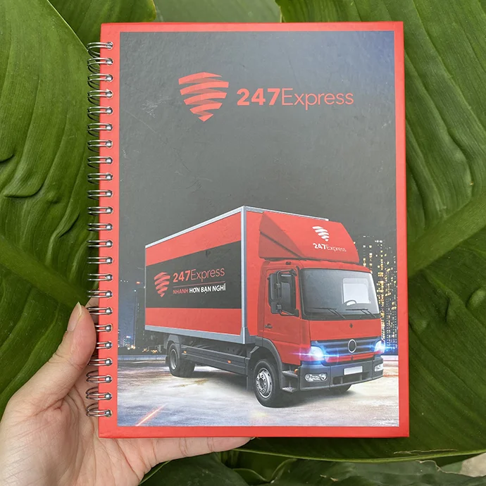 SỔ LÒ XO IN LOGO 247 EXPRESS - SỔ LÒ XO IN LOGO THEO YÊU CẦU