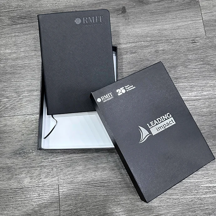 SỔ TAY BÌA DA KÈM HỘP ĐỰNG IN LOGO THEO YÊU CẦU